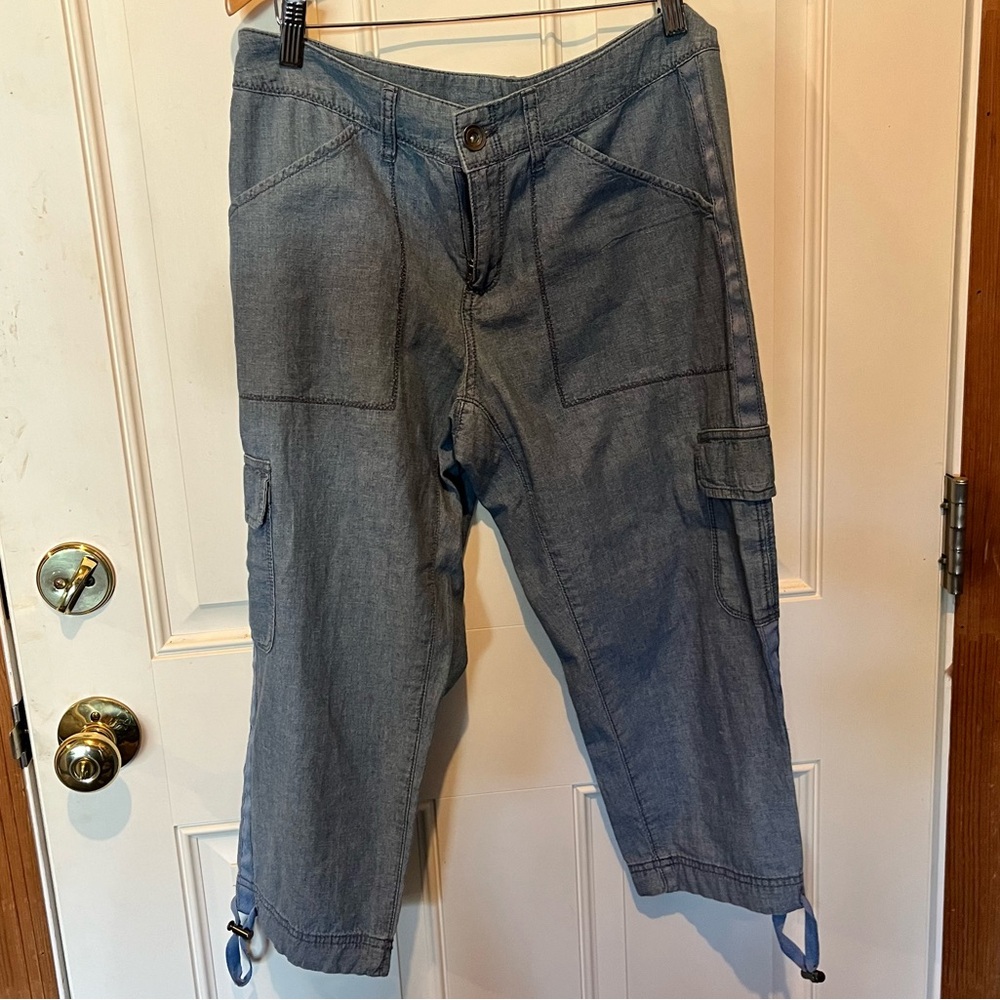 Casual Blue Cargo Capris